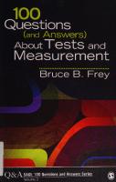 100 Questions  (and Answers) About Tests  and Measurement
 9781412992039, 9781452283388, 9781452283395