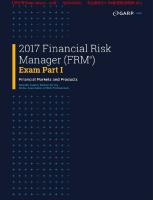 2017 Financial Risk Manager (FRM) Exam Part I Financial Markets and Products
 9781323578032