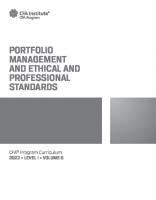 2022 CFA Program Curriculum Level I Portfolio Management And Ethical And Professional Standards [6, 1 ed.]
 1950157601, 9781950157600