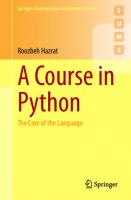 A Course in Python: The Core of the Language [1 ed.]
 3031497791, 9783031497797