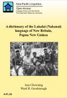A dictionary of the Lakalai (Nakanai) language of New Britain, Papua New Guinea
 9781922185310