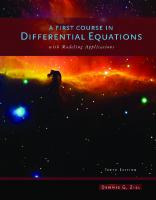 A First Course in Differential Equations with Modeling Applications [10 ed.]
 1111827052, 9781111827052