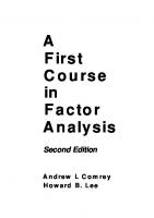 A first course in factor analysis [Second edition]
 9781315827506, 1315827506, 0805810625