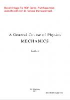 A General Course of Physics. Mechanics. Textbook