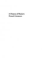 A History of Modern French Literature: From the Sixteenth Century to the Twentieth Century
 9781400885046