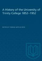 A History of the University of Trinity College 1852-1952
 9781487584375