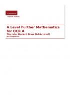 A Level Further Mathematics for OCR A Discrete Student Book (AS/A Level) Cambridge Elevate Edition (2 Years) [Cambridge Elevate ed.]
 9781108444316, 9781108445191