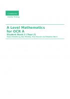 A Level Mathematics for OCR A Student Book 2 (Year 2) with Cambridge Elevate Edition (2 Years) (AS/A Level Mathematics for OCR) [Student ed.]
 1316644677, 9781316644676, 9781316644362