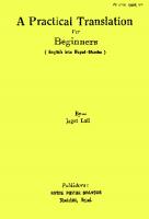 A Practical Translation For Beginners (English into Nepal-Bhasha)