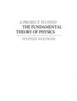 A Project to Find the Fundamental Theory of Physics [1 ed.]
 9781579550356, 9781579550318