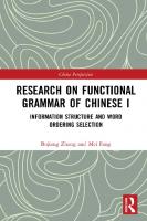 A Research on Functional Grammar of Chinese [1° ed.]
 0367422689, 9780367422684