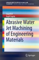 Abrasive Water Jet Machining of Engineering Materials [1st ed. 2020]
 978-3-030-36000-9, 978-3-030-36001-6