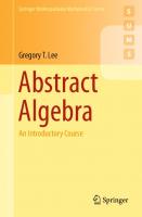 Abstract Algebra: An Introductory Course
 9783319776491, 3319776495