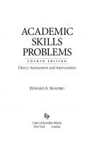Academic Skills Problems, Fourth Edition: Direct Assessment and Intervention  [Fourth Edition]
 1606239600, 9781606239605