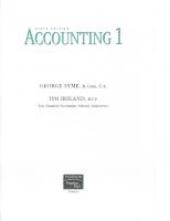 Accounting 1, 6th Edition [6 ed.]
 013092332X, 9780130923325