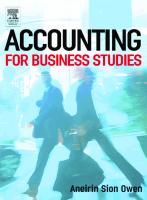 Accounting for Business Studies [1 ed.]
 0750658347, 9780750658348, 9780080489957