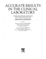Accurate Results in the Clinical Laboratory-A Guide to Error Detection and Correction [2nd ed.]
 978-0-12-813776-5
