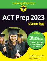ACT Prep 2023 For Dummies with Online Practice (ACT for Dummies) [9 ed.]
 9781119886822, 9781119886839, 9781119886846, 1119886821