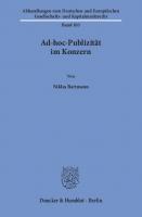 Ad-hoc-Publizität im Konzern [1 ed.]
 9783428551774, 9783428151776