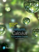 Adams - Calculus A Complete Course 9th ed 2018 solutions [9th ed]