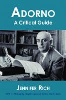 Adorno : A Critical Guide
 9781847603548