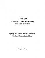 Advanced Data Structures Lecture Notes (MIT 6.851)
