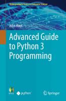 Advanced Guide to Python 3 Programming
 9783030259433, 3030259439