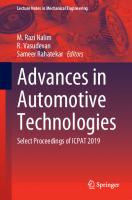 Advances in Automotive Technologies: Select Proceedings of ICPAT 2019 [1st ed.]
 9789811559464, 9789811559471