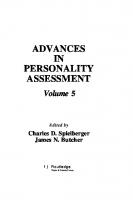 Advances in personality assessment
 9781315825601, 1315825600