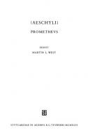 Aeschyli Prometheus [1992 ed.]
 3519010186, 9783519010180