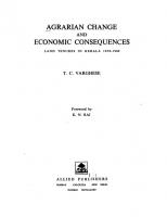 Agrarian Change and Economic Consequences: Land Tenures in Kerala, 1850-1960