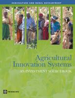 Agricultural innovation systems: an investment sourcebook
 9780821386842, 9780821389447, 0821386840, 0821389440