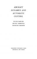 Aircraft Dynamics and Automatic Control [Course Book ed.]
 9781400855988