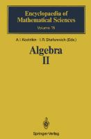 Algebra II: Noncommutative Rings. Identities: Noncommutative Rings Identities (Encyclopaedia of Mathematical Sciences (18))
 9783642728990, 9783642729010, 3642728995