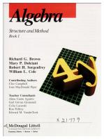Algebra: Structure and Method - Book 1
 0395977223, 9780395977224