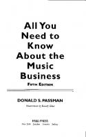 All You Need to Know About the Music Business: Fifth Edition [5th ed.]
 0743246373, 9780743246378