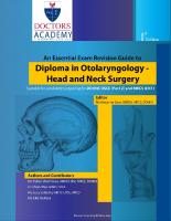 An Essential Exam Revision Guide to Diploma in Otolaryngology Head and Neck Surgery DOHNS
 978-93-80573-21-2