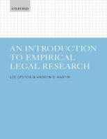 An Introduction to Empirical Legal Research [1 ed.]
 0199669058, 9780199669059