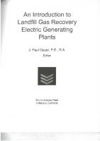 An Introduction to Landfill Gas Recovery Electric Generating Plants (Electric Power Generation and Distribution)