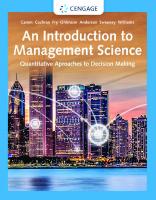 An Introduction to Management Science Quantitative Approaches to Decision Making [16 ed.]
 2021919282, 9780357715468