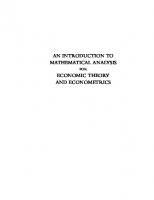 An Introduction to Mathematical Analysis for Economic Theory and Econometrics
 9781400833085