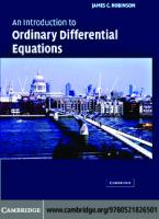 An Introduction to Ordinary Differential Equations
 0521826500, 9780521826501