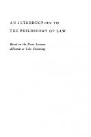 An Introduction to the Philosophy of Law
 9780300161601