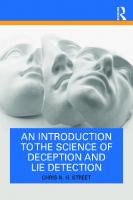 An Introduction to the Science of Deception and Lie Detection
 036749244X, 9780367492441
