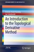 An introduction to the topological derivative method
 9783030369149, 9783030369156