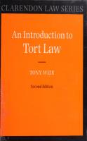 An Introduction to Tort Law
 0199290377, 9780199290376
