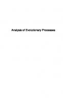 Analysis of Evolutionary Processes: The Adaptive Dynamics Approach and Its Applications [Course Book ed.]
 9781400828340