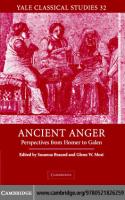 Ancient Anger: Perspectives from Homer to Galen
 052182625X, 9780521826259, 9780511165689