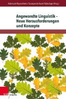Angewandte Linguistik – Neue Herausforderungen und Konzepte [1 ed.]
 9783737011860, 9783847111863