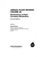 Annual Plant Reviews, Volume 40, Biochemistry of Plant Secondary Metabolism [2., Auflage]
 9781405183970, 1821821831, 1405183977, 9781444320510, 1444320513, 9781444347913, 1444347918